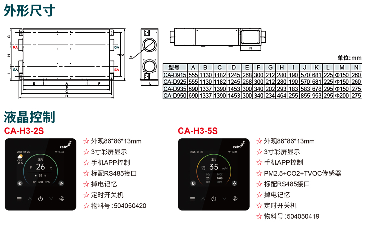 新風(fēng)換氣機(jī)CAD9 被動(dòng)房系列